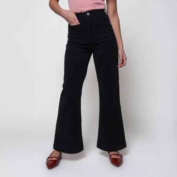 Rollas Sailor Highwaist Corduroy Flare Leg Jeans 30 - Picture 2 of 4